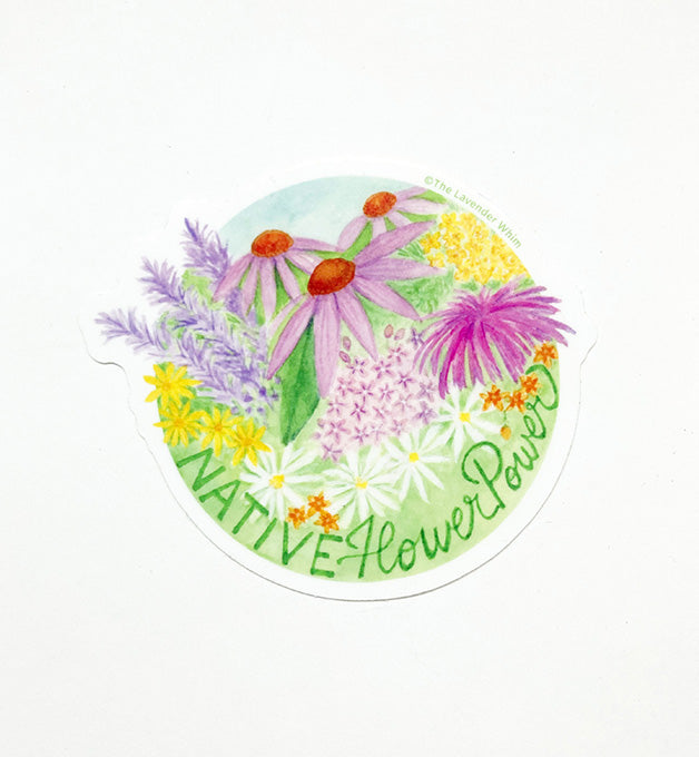 Native Flower Power Vinyl Sticker