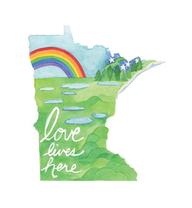 Love Lives Here Minnesota 8x10 art print