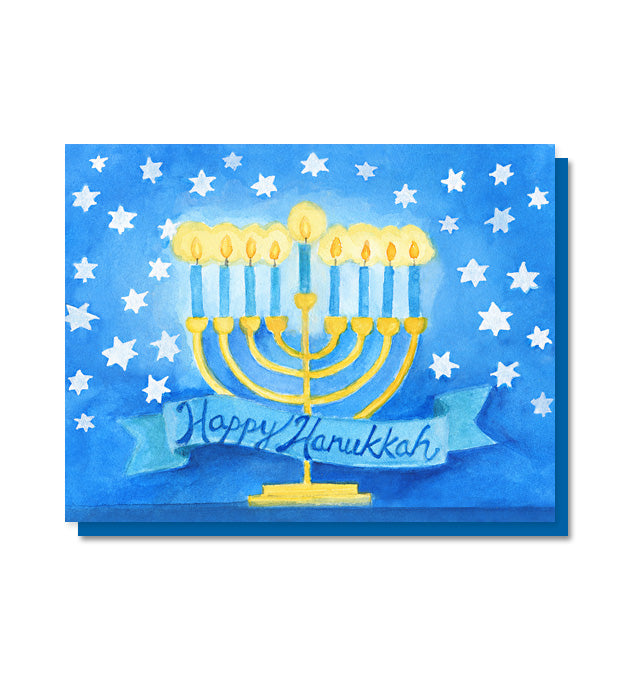 Starry Happy Hanukkah card