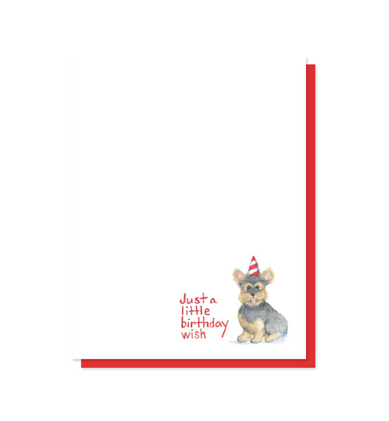 Just a Little Birthday Wish Yorkie Card